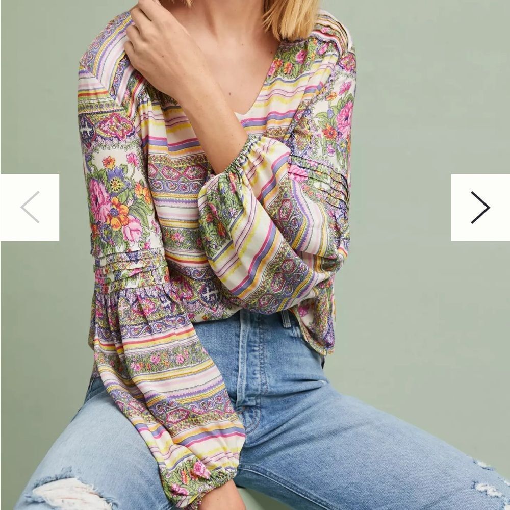 Anthropologie Maeve Ceresco Peasant Top S